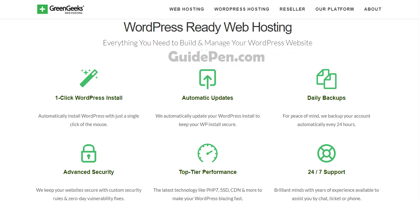 wordpress hosting features