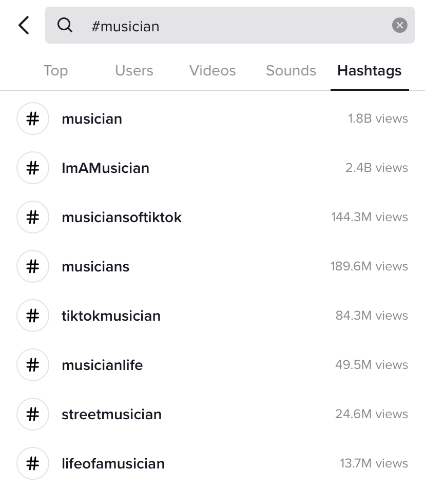 Tik Tok Hashtags for Musicians