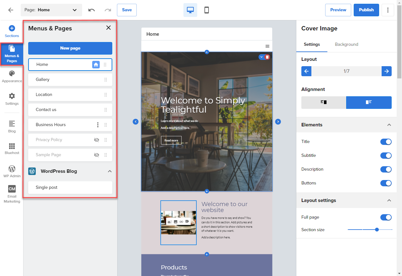 How to Bluehost Website