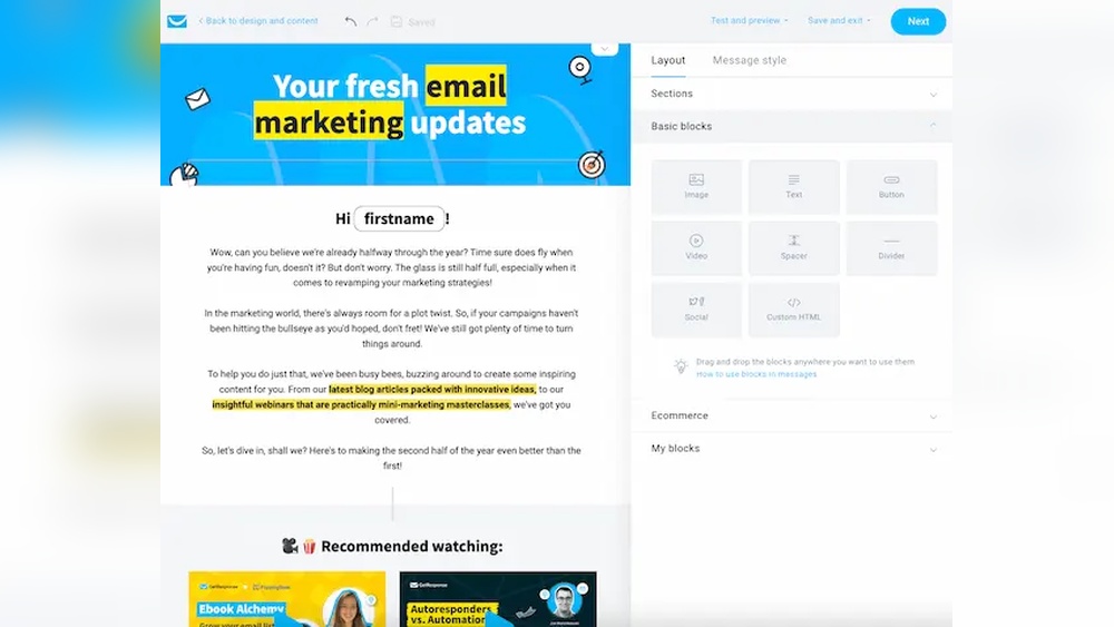 How to Set Schedule for Sending Newsletter in Getresponse